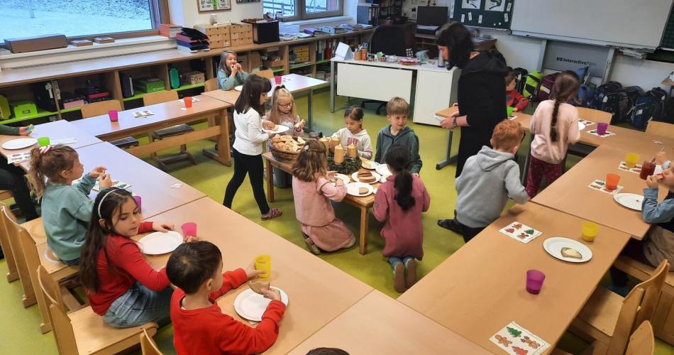 Frühstück in der Klasse